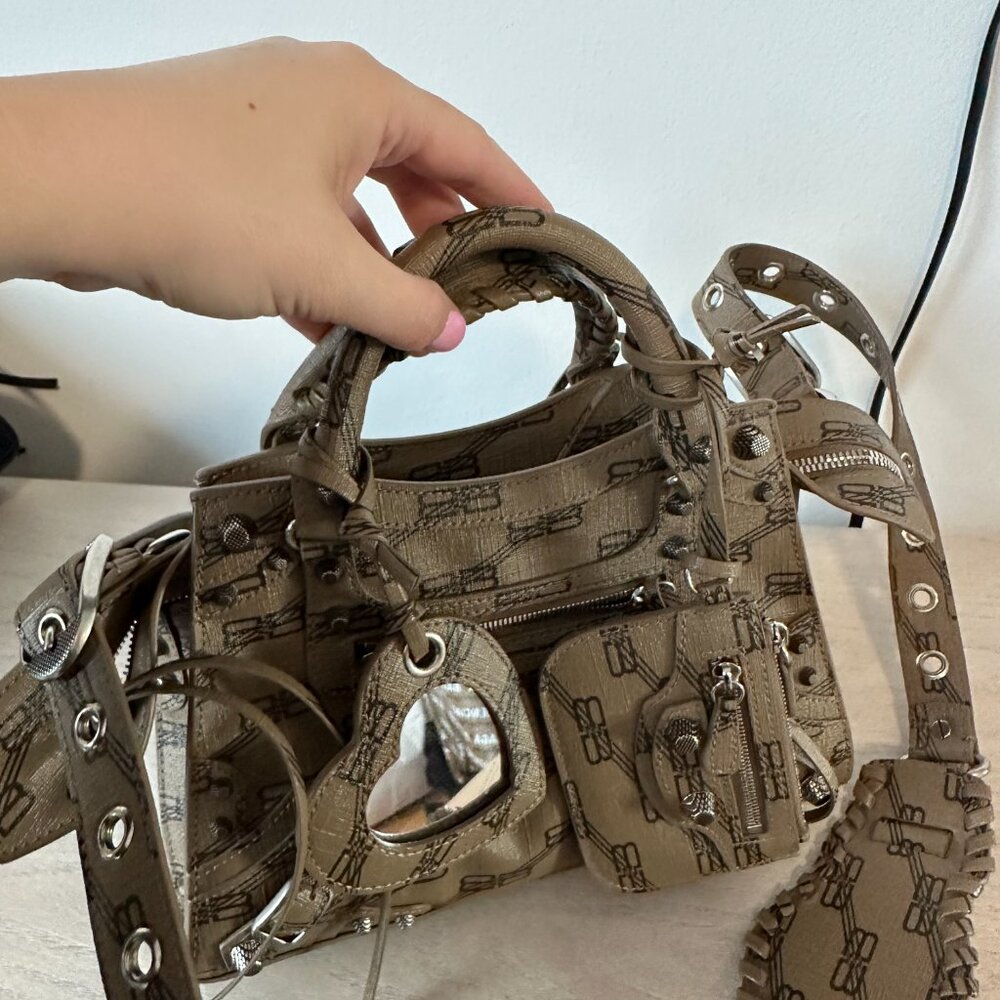 ❌SOLD❌NWT Balenciaga Neo Cagole Top Handle XS Shoulder Bag BB Monogram Coated - Picture 5 of 10